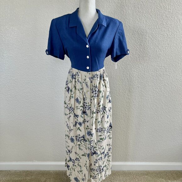 WHIRLAWAY FROCKS Sz 14 Maxi Dress Floral Vintage Prairie Modest Cottagecore USA - Picture 1 of 16